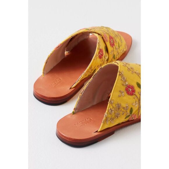 Free People x MOMO New York Sunny Days Slip On Leather Sandals $228 Sz 37 - Picture 2 of 4